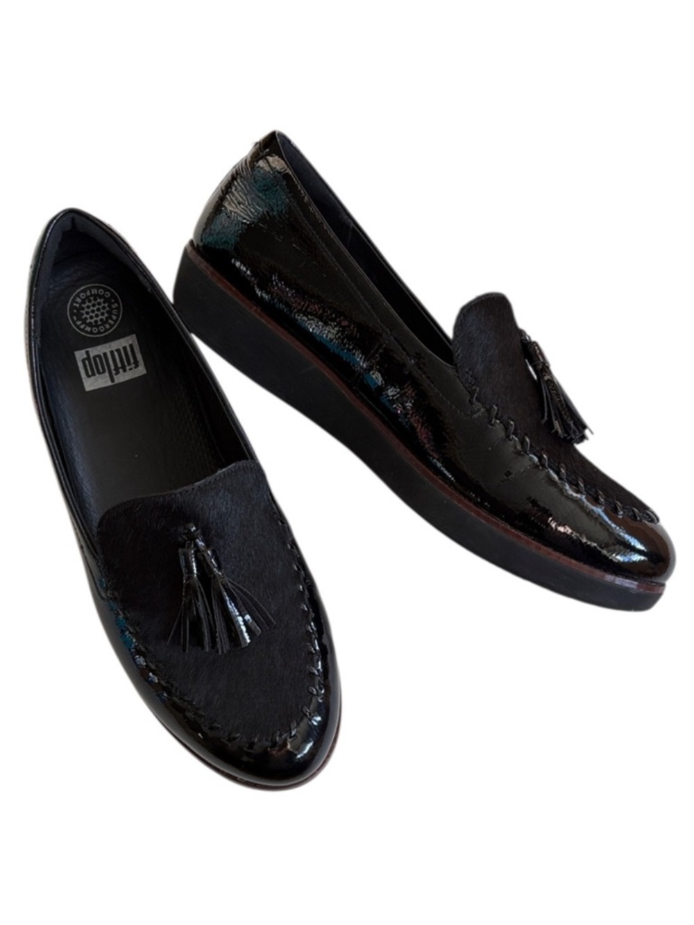 EUC FitFlop Petrina Tassel Loafers Black Size 11